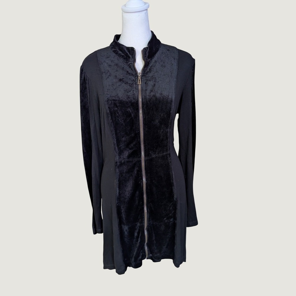 XCVI Black Velvet Lace Up Back Jacket Dress Ren Faire Pirate Size Medium